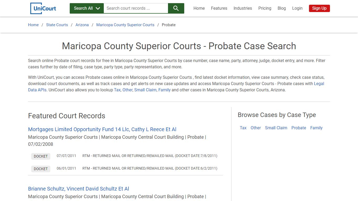 Maricopa County Superior Courts - Probate Case Search